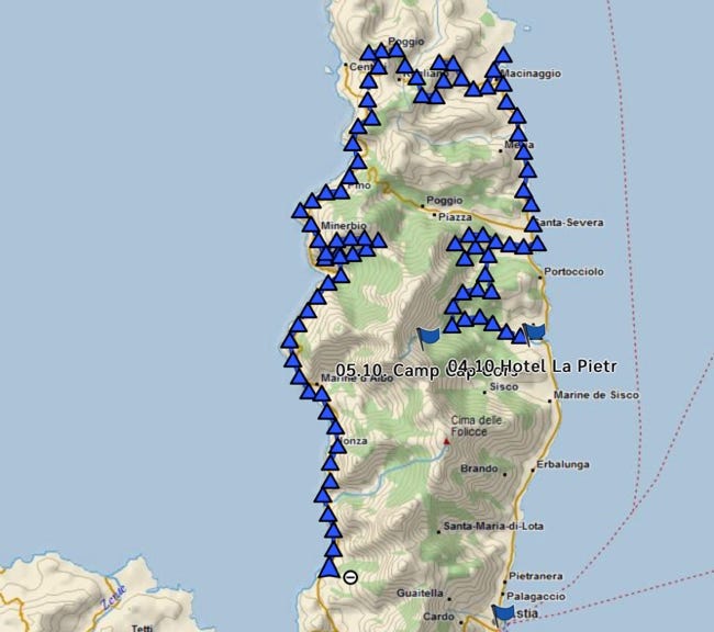 Etappe Tag 1 Pietramurata bis A Stella